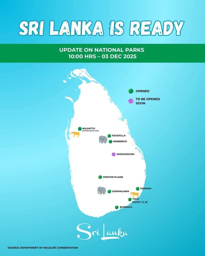 Sri Lanka National Parks Reopen After Cyclone Ditwah – Updated Wildlife ...